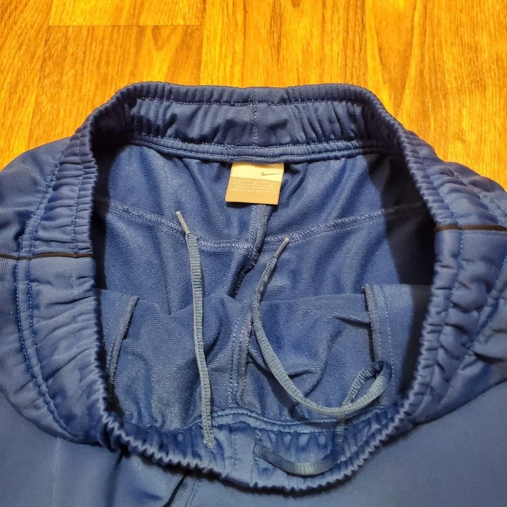 Vtg Nike Track Pants Men Medium Blue Side Stripe Ankle Zip Athletic Pockets Y2K